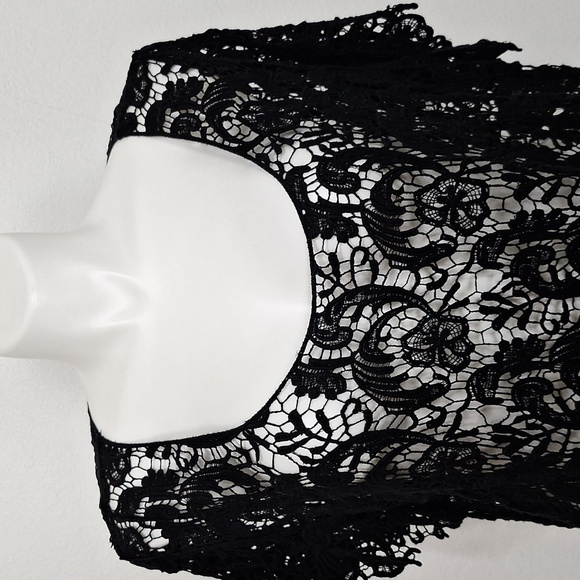 Torrid Black Witchy Whimsigoth Crochet See Through Boho Relaxed Fit Top Size 3X - Picture 2 of 14